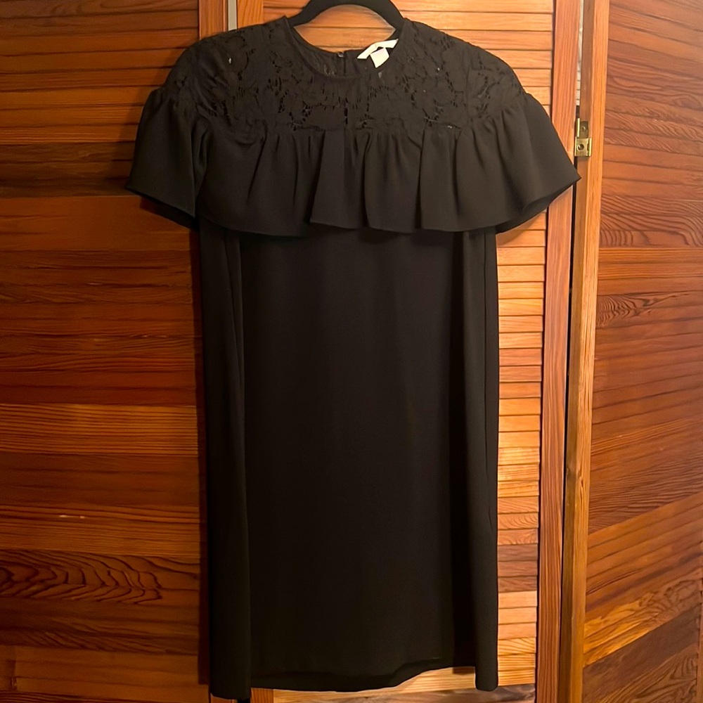 Bundle for 50% off! - H&M black lace ruffle neck shift dress